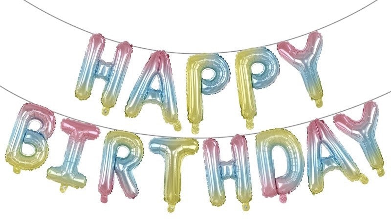 Pastell Happy Birthday Foliebanner