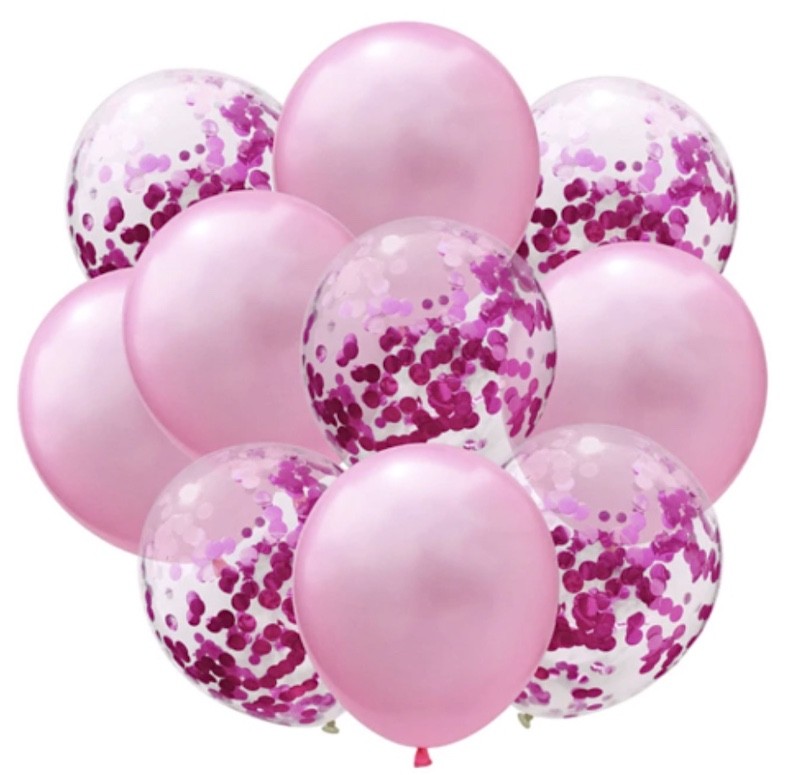 Liten Rosa Ballongbukett, 10 stk