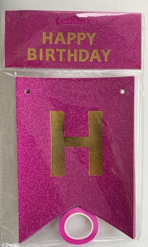 Dyp Rosa Glitterbanner