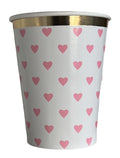 Pappkopper Rosa Hjerter