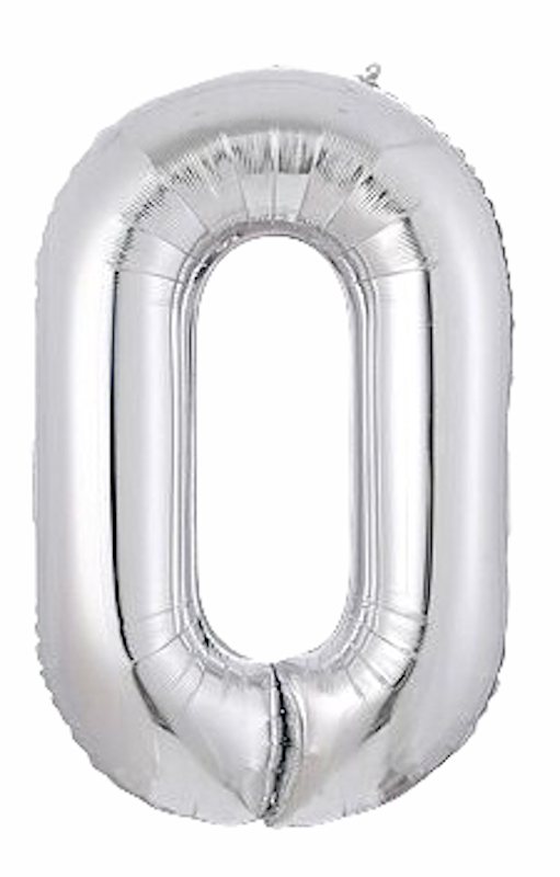 Sølv Tallballonger, 80 cm