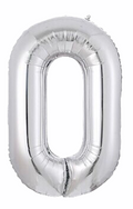 Sølv Tallballonger, 80 cm