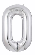 Sølv Tallballonger, 80 cm
