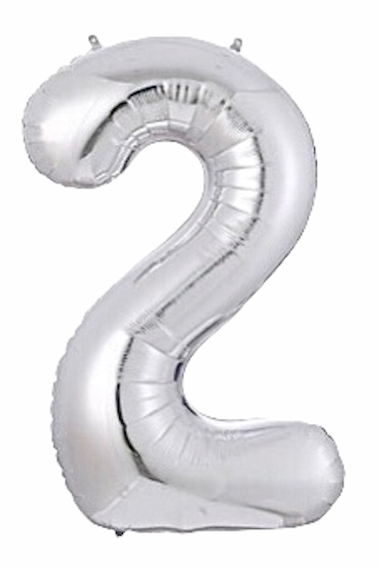 Sølv Tallballonger, 80 cm