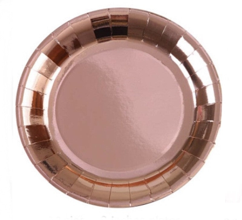 Rose Gold Papptallerkener, 23 cm