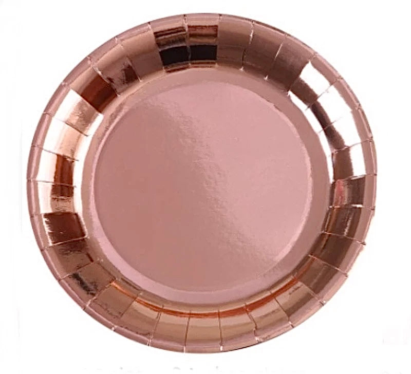 Store Rose Gold papptallerkener, 10 stk
