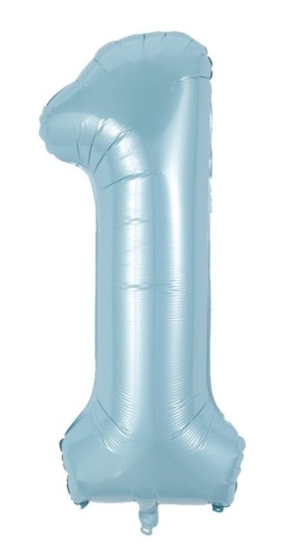Lyseblå Tallballonger, 80 cm