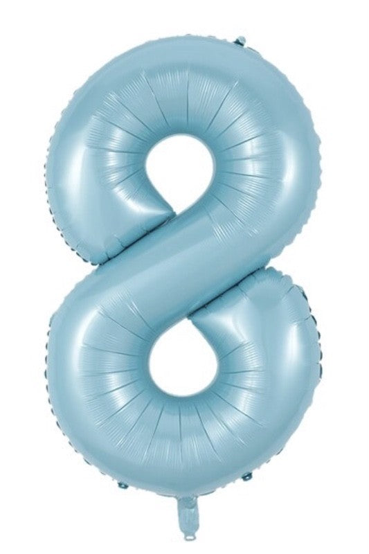 Lyseblå Tallballonger, 80 cm