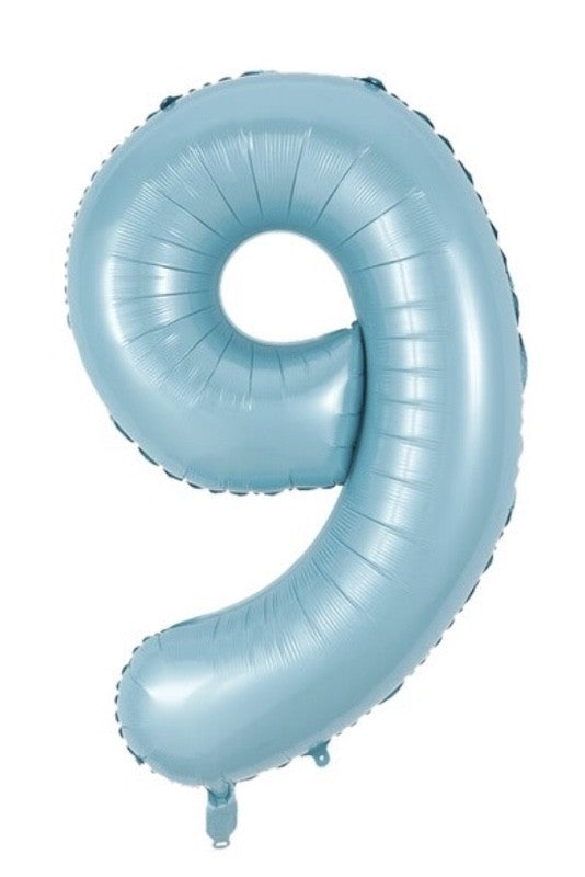 Lyseblå Tallballonger, 80 cm