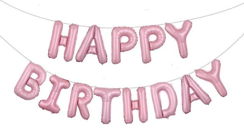 Lyserosa Happy Birthday Foliebanner
