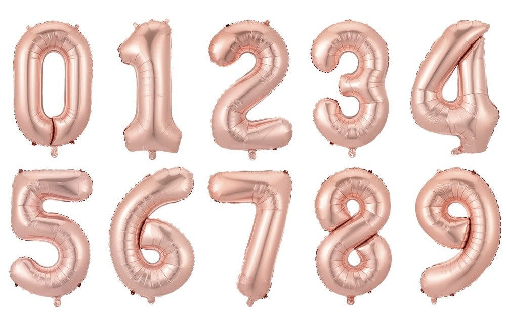 Tallballonger Rose Gold, 1 meter høye