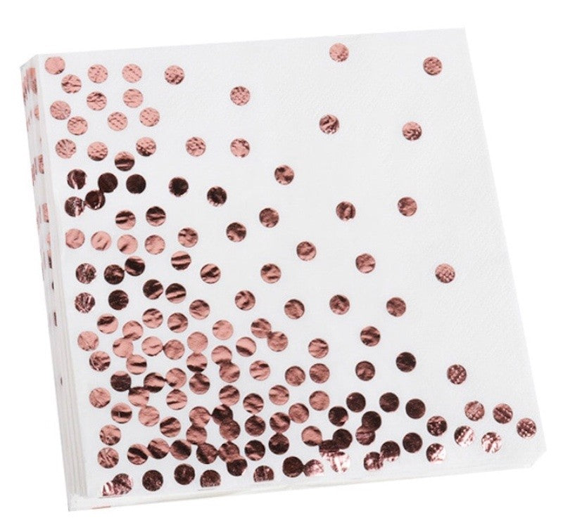 Hvite og Rose Gold Papirservietter