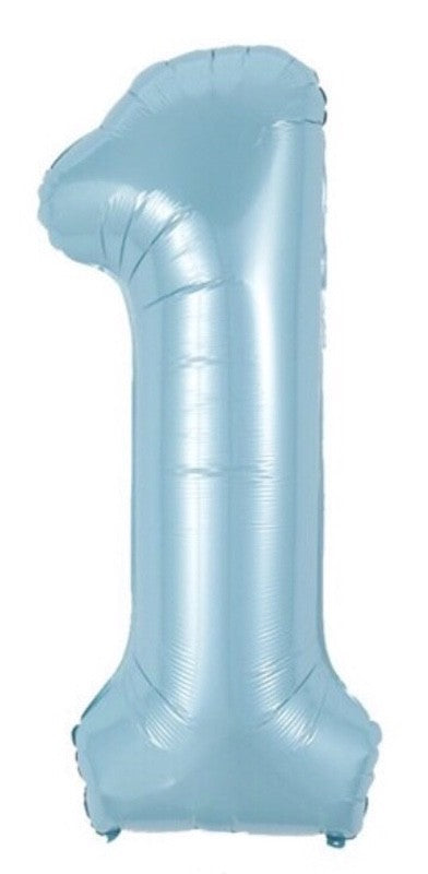 Lyseblå Tallballonger, 1 meter høye