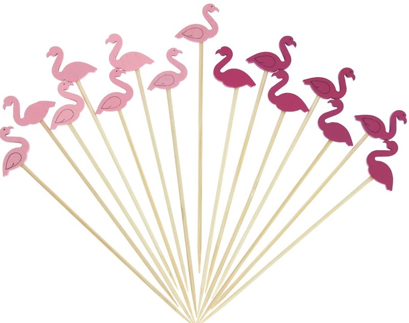 Bambus dekorpinner, Flamingo