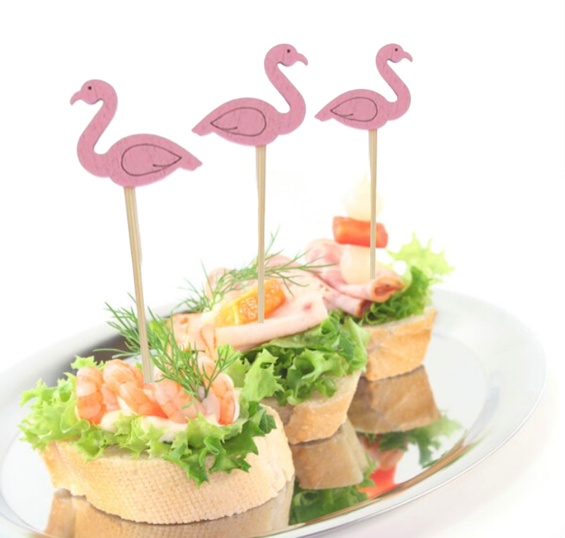 Bambus dekorpinner, Flamingo