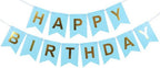 Bursdagsbanner, Blå & Gull
