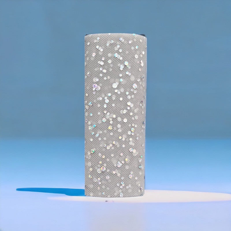 Sølv Organza Bordløper, 20 meter