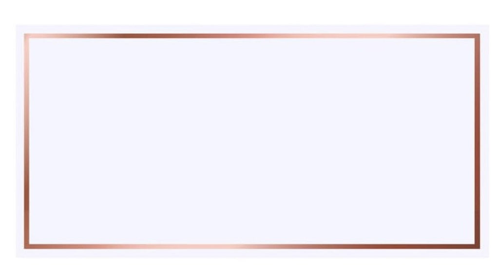 Hvite og Rose Gold Bordkort, Ensidige