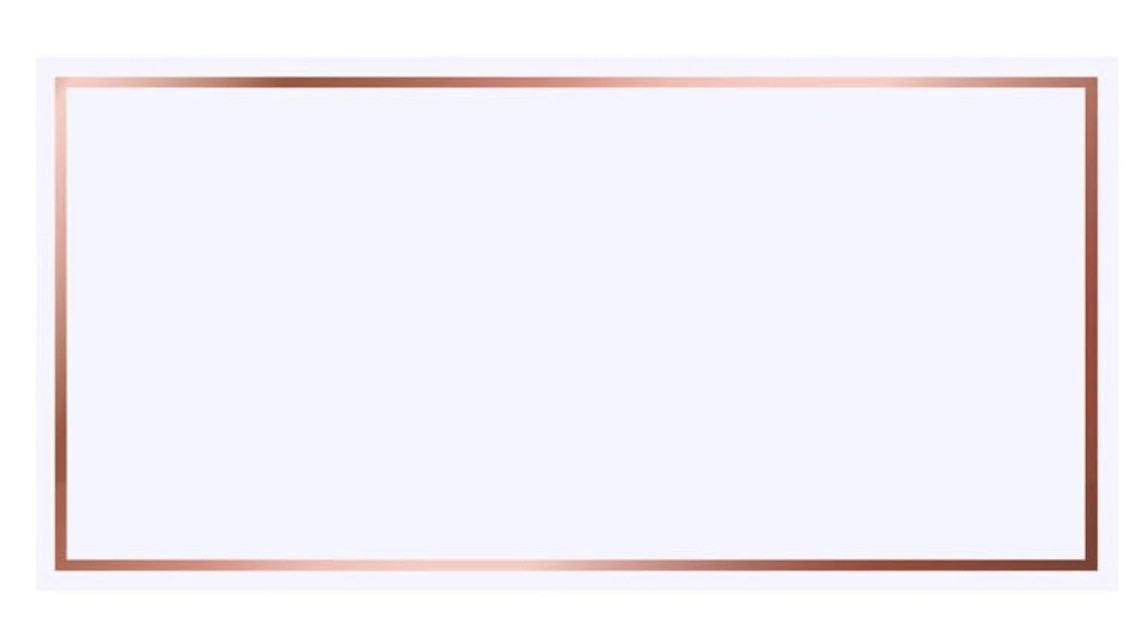 Hvite og Rose Gold Bordkort, Ensidige