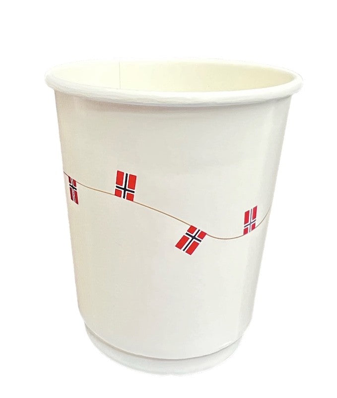 Pappkopper med Flagg, 8 stk
