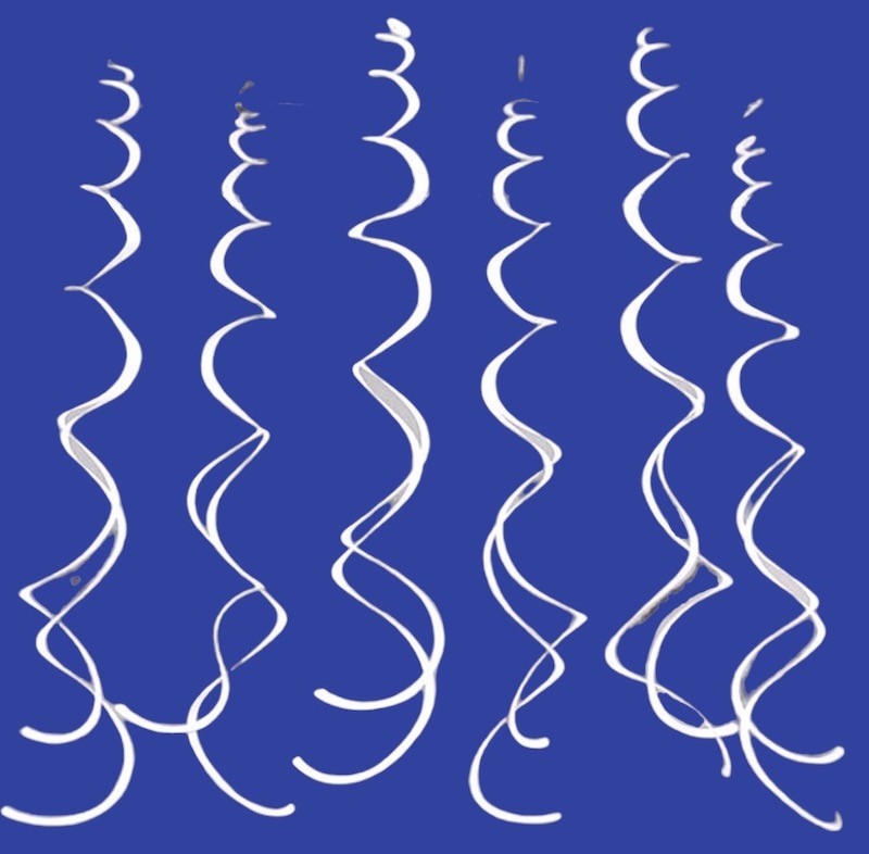 Hvite Swirls, 6 stk