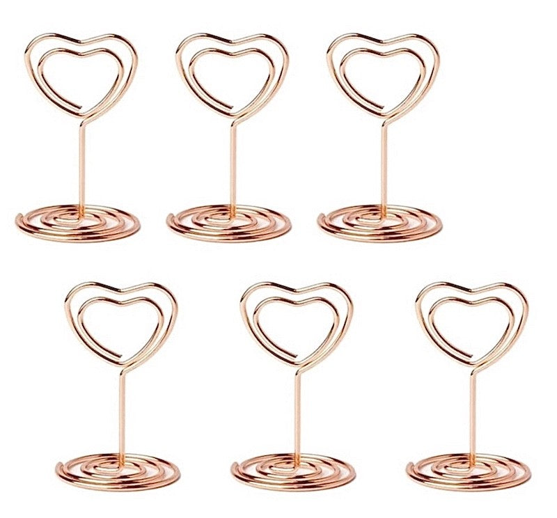 Rose Gold Bordkortholdere, Hjerte