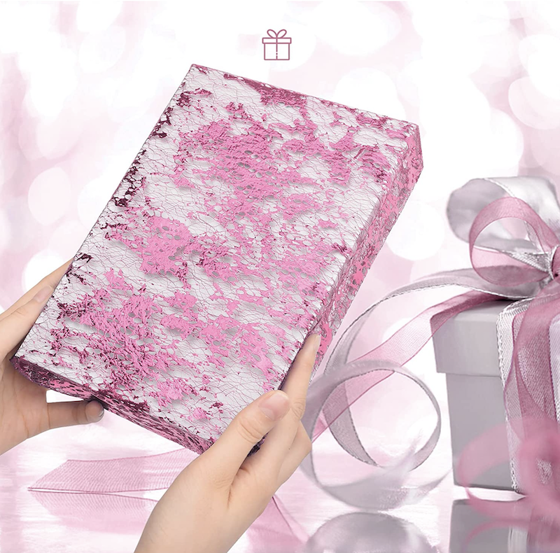 Rosa Glitter Bordløper, 9 meter