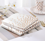 Hvite og Rose Gold Papirservietter