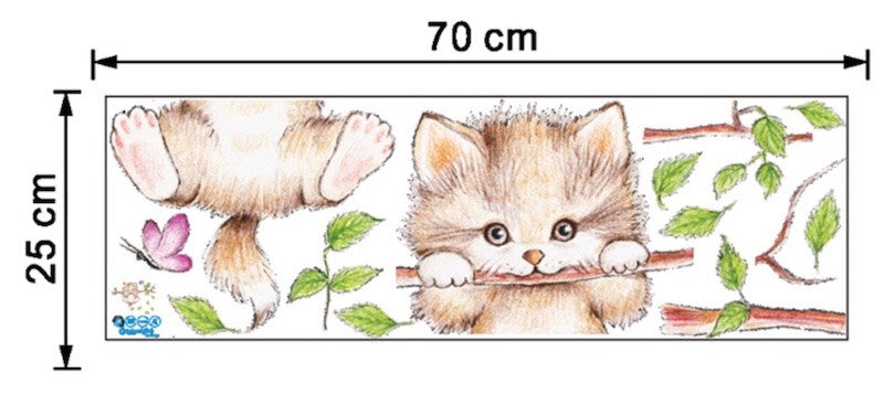 Yndig Kattunge Veggklistremerke