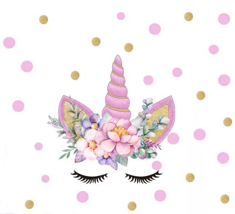 Unicorn Wallsticker Rosa & Gull