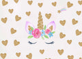 Enhjørning Wallsticker Gullhjerter