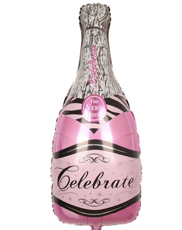 Rosa Flaske Folieballong