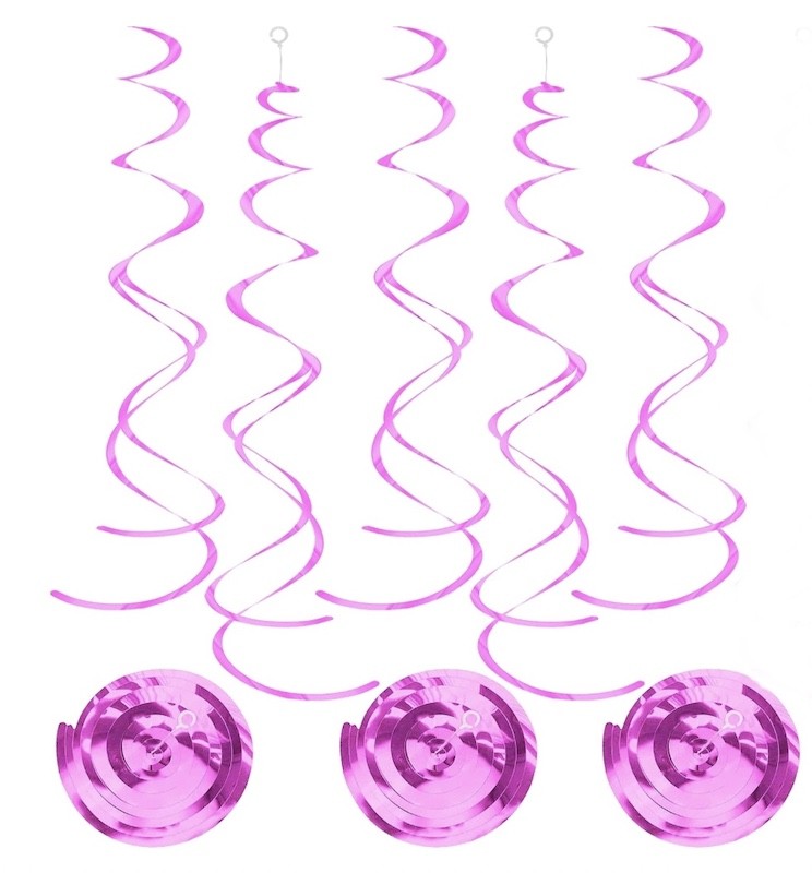 Rosa Swirls, 6 stk