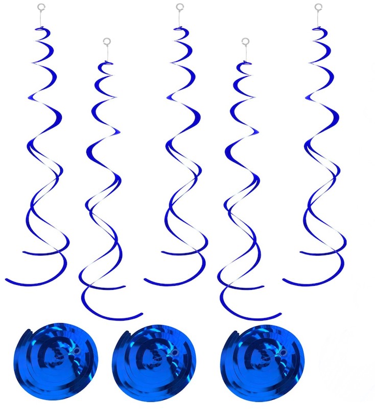 Kongeblå Swirls, 6 stk