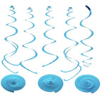 Mellomblå Swirls, 6 stk
