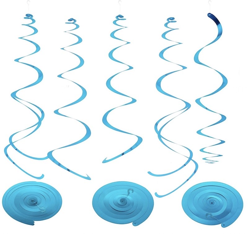 Mellomblå Swirls, 6 stk