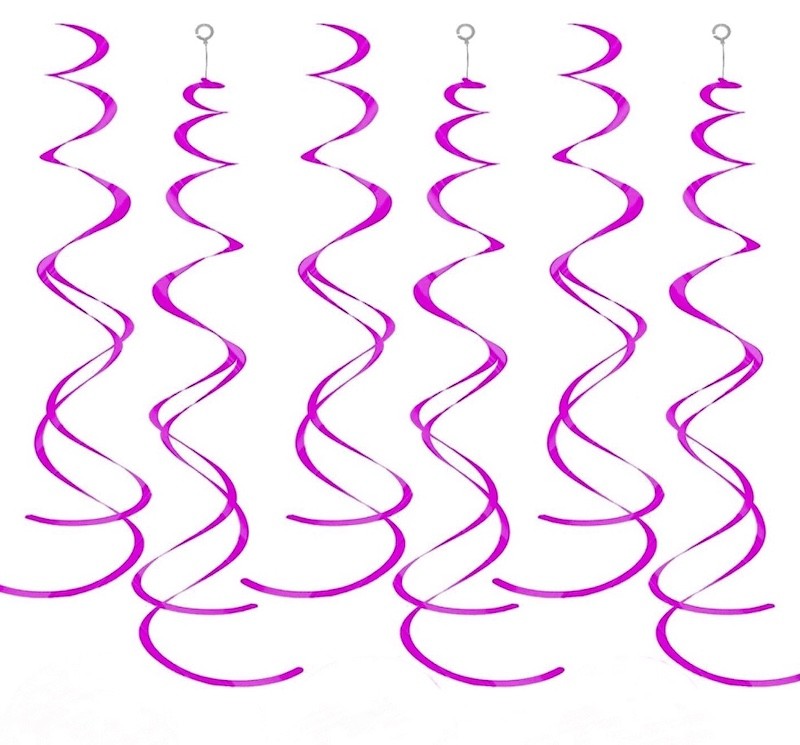 Mørkerosa Swirls, 6 stk