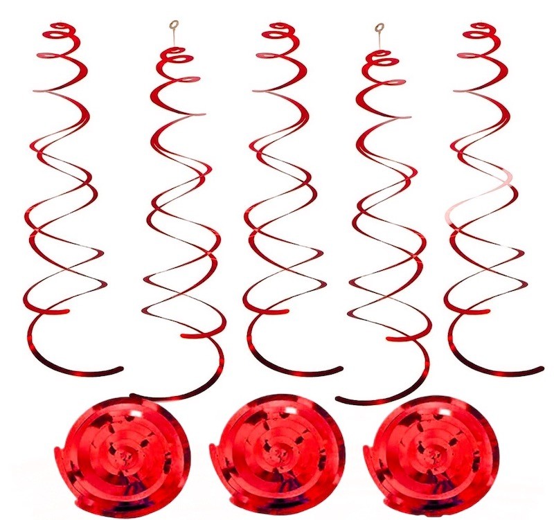 Røde Swirls, 6 stk