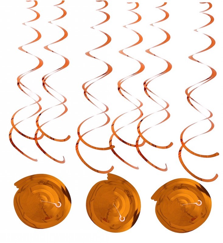 Orange Swirls, 6 stk