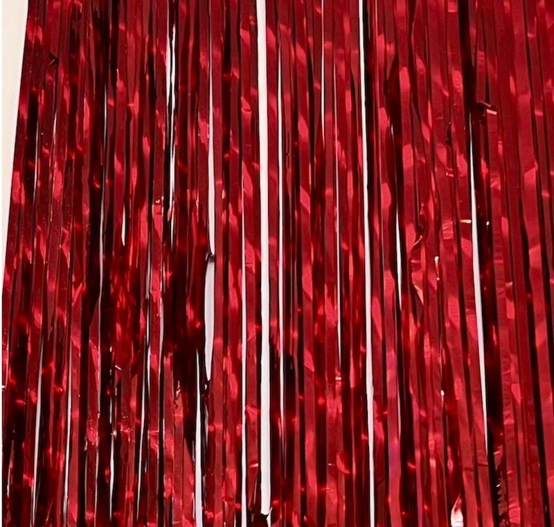 Rød Perlemor Glittergardin