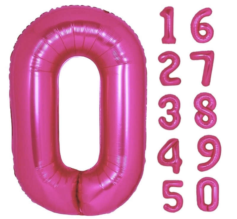 Tallballonger Mørkerosa, 1 meter høye