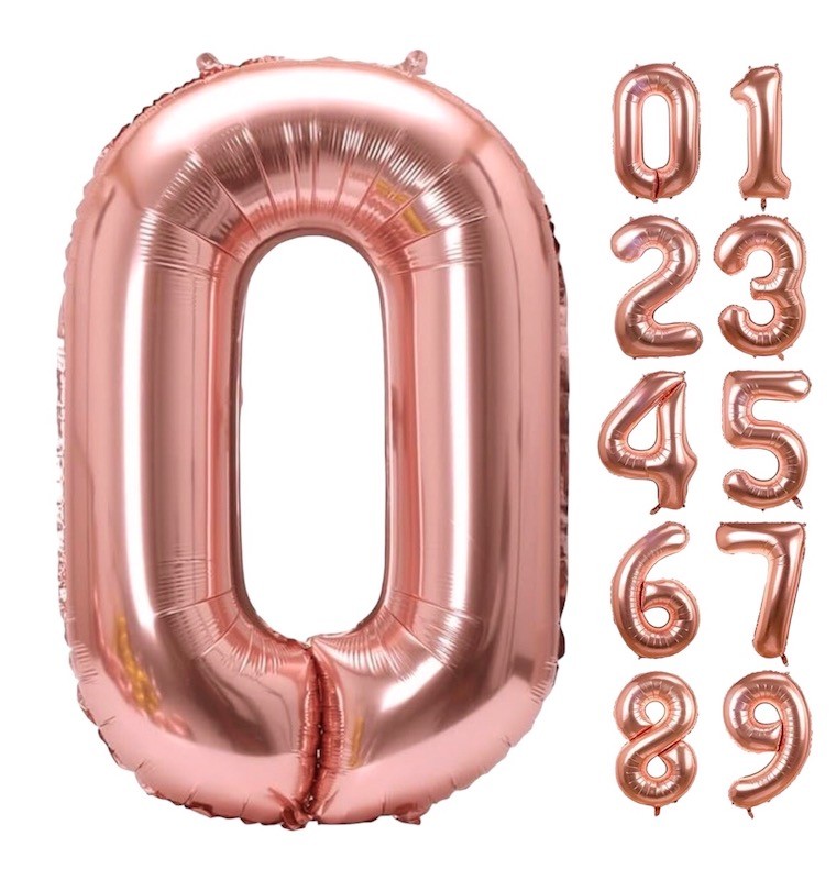 Tallballonger Rose Gold, 1 meter høye
