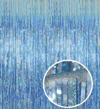 Blå Perlemor Glittergardin