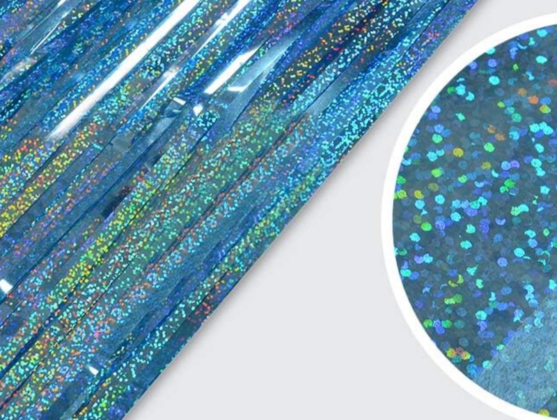 Blå Perlemor Glittergardin