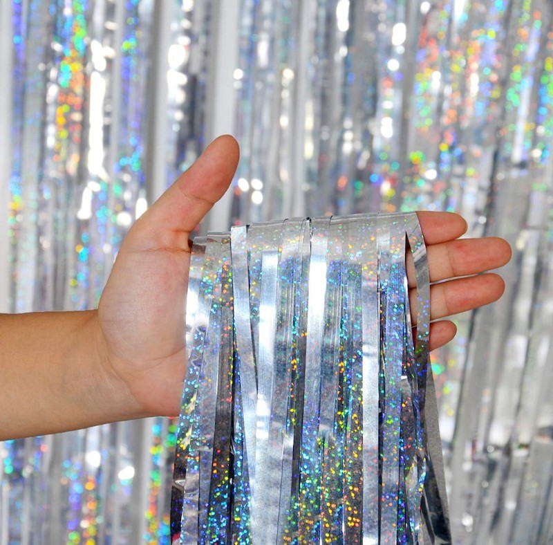 Sølv Perlemor Glittergardin