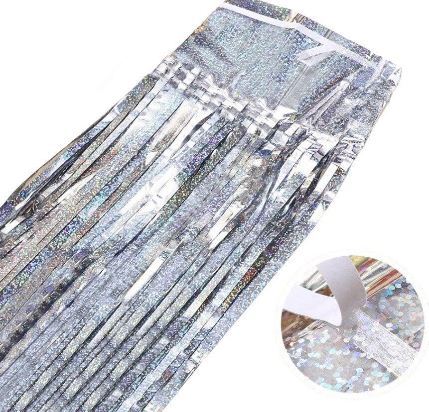 Sølv Perlemor Glittergardin