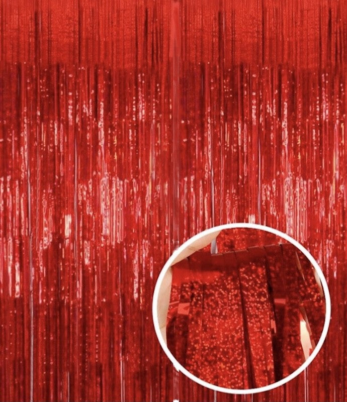 Rød Perlemor Glittergardin