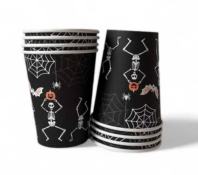 Halloween Pappkopper Skjelett, 8 stk