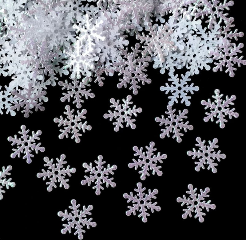 Perleshimmer Snøkrystaller Bordkonfetti