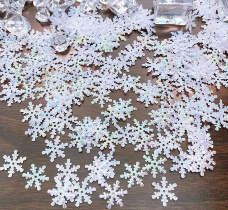 Perleshimmer Snøkrystaller Bordkonfetti